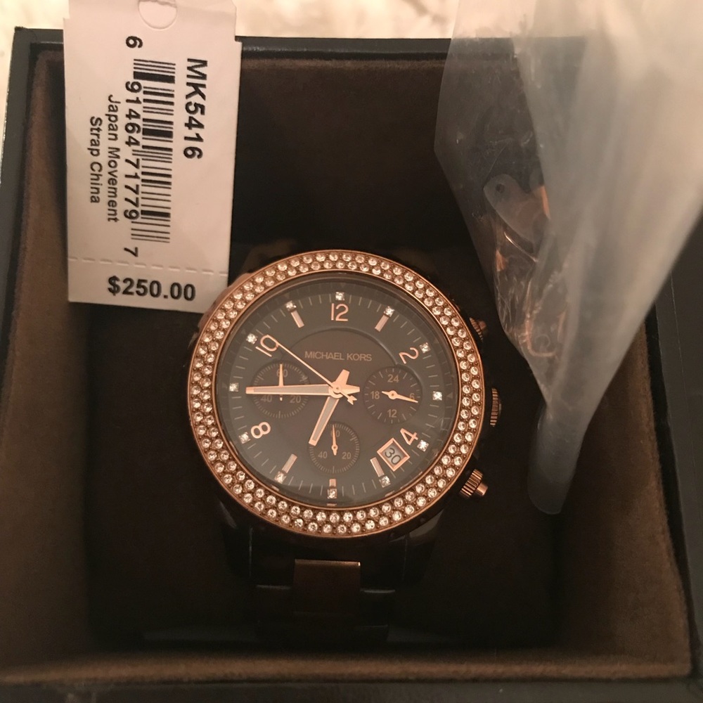 Michael Kors Tortoise and Gold Watch